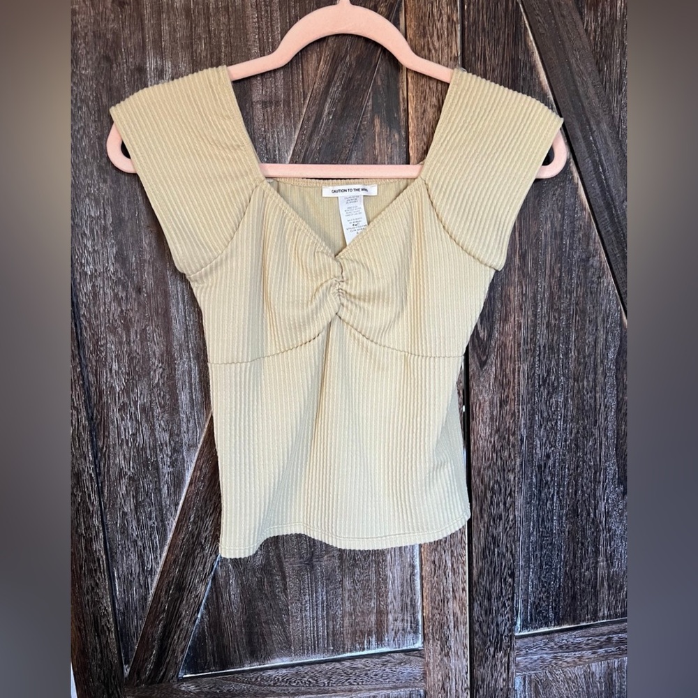 Ribbed Cream Top